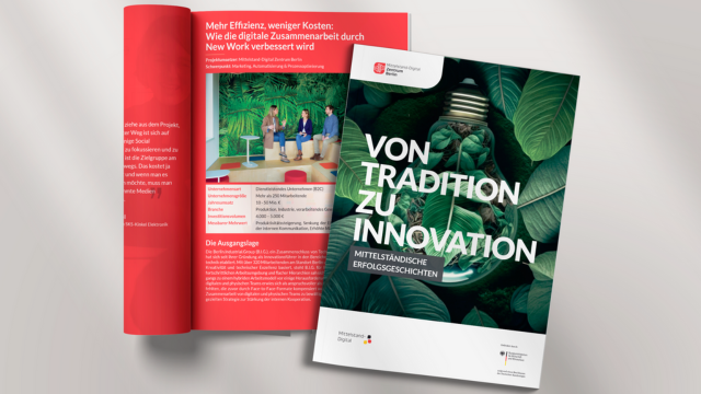 Unsere neue Broschüre „Von Tradition zu Innovation“ präsentiert zehn Erfolgsgeschichten aus dem Mittelstand.