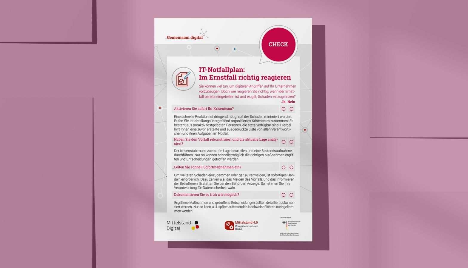 Check: IT-Notfallplan für kleine und mittlere Unternehmen