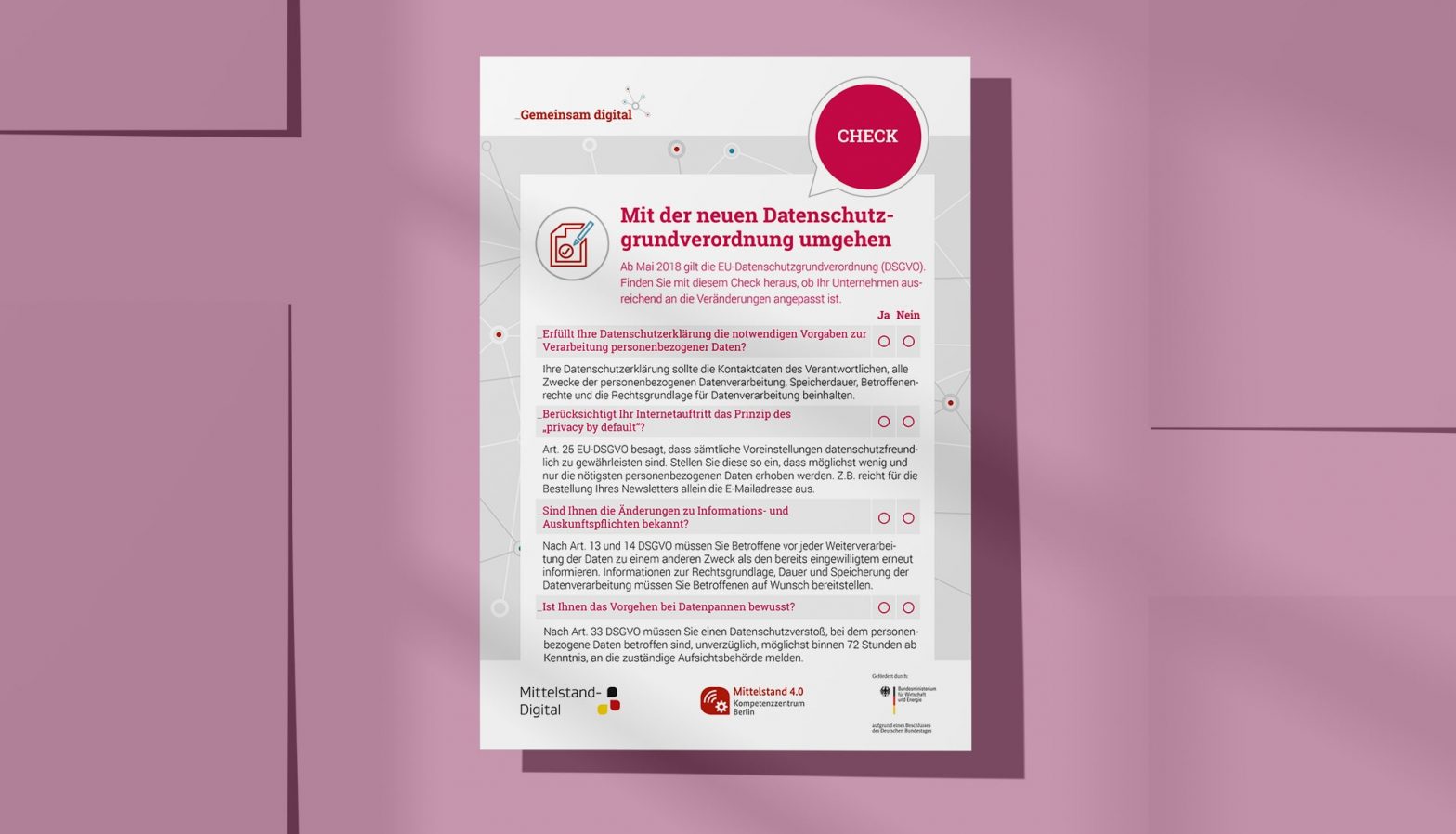 Check: Mit der neuen Datenschutzgrundverordnung umgehen